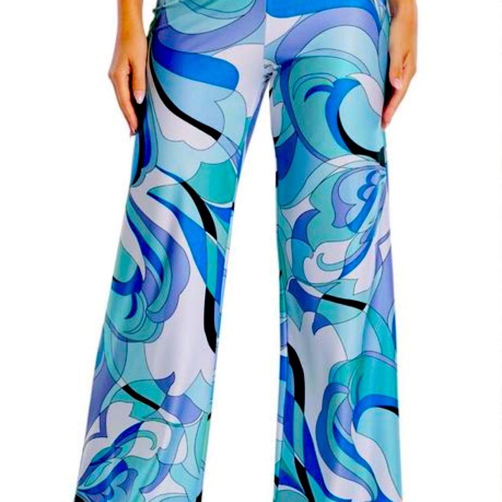 Boston Proper Ocean abstract palazzo pant - Picture 3 of 3
